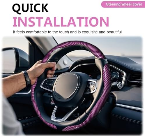 3pcs Universal Carbon Fiber Steering Wheel Cover - Image 6
