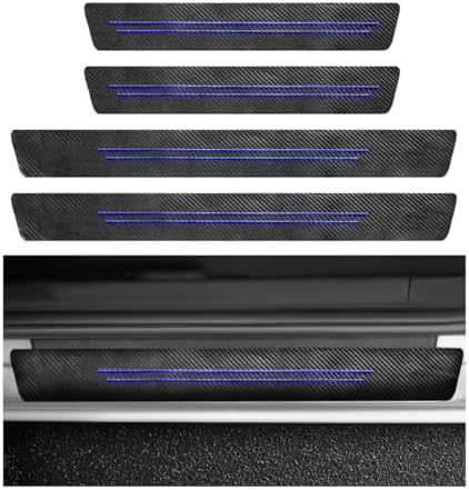 4 PCS Car Door Sill Protector, Anti-Scratch Carbon Fiber Car Door Entry Guards by Unknown