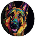 Colorful German Shepherd Dog Spare Tire Cover Pet Animal Wheel Protectors by GUGLILI