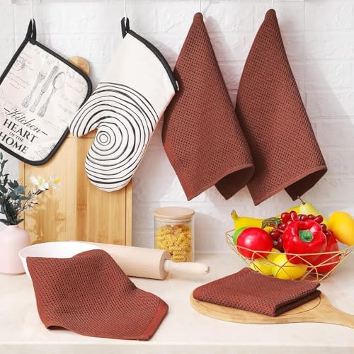 Homaxy 100% Cotton Waffle Weave Kitchen Dish Cloths 18-Pack - Image 6