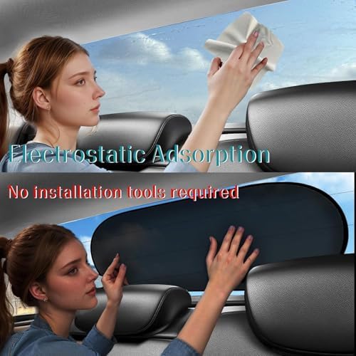 IC ICLOVER Car Sun Shade for Back Window, Rear Window Shade, Static Cling - Image 3