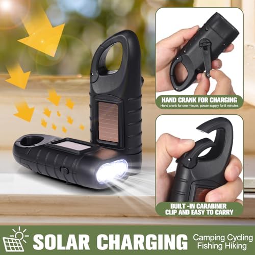 Leelosp 9 Pcs Hand Crank Solar Flashlight Emergency LED - Image 4