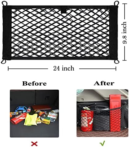 2 Pack Small Cargo Net Pocket Storage Mesh Net Elastic Automotive Cargo Nets - Image 2