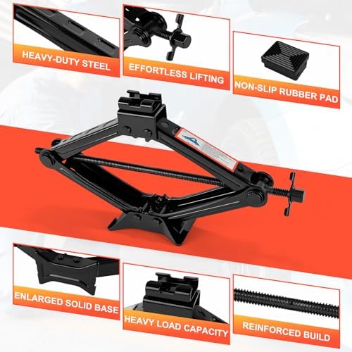 2 Ton Scissor Jack, 4409 Lbs Car Jack Kit - Image 2