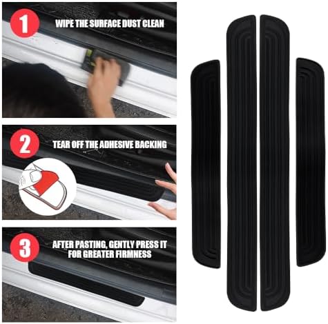 4PCS Car Door Sill Protector, Car Door Edge Guards, Anti-Scratch Rubber Auto - Image 4