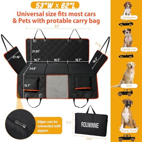 Hard Bottom Dog Car Seat Cover for Back Seat, Backseat Extender - Image 5