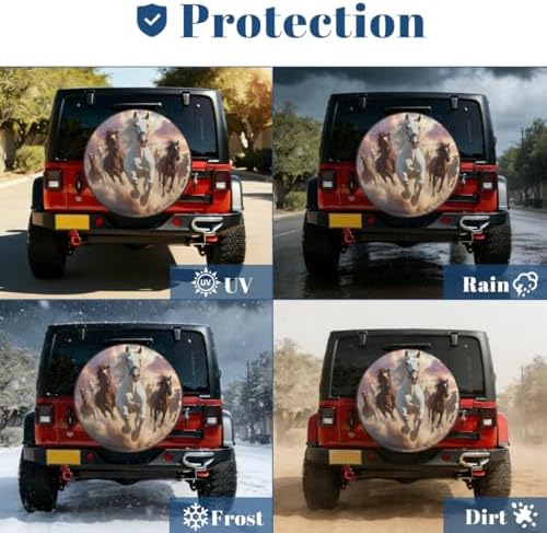 Animal Horse Art Spare Tire Cover Waterproof Dust-Proof Spare Wheel Covers - Image 7