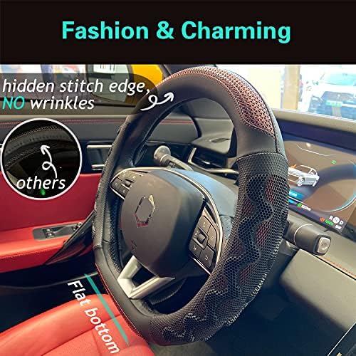 PINCTROT D Shaped 14 Inch Small Steering Wheel Cover Great Grip - Image 2
