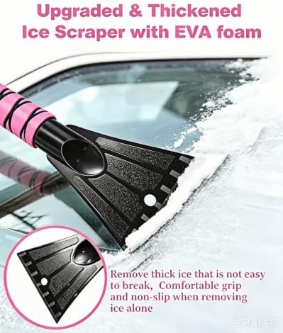 33‘’ Pink Car Snow Brush and Ice Scraper - Image 4