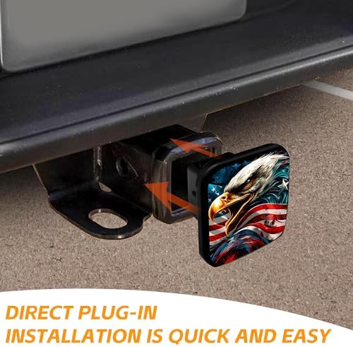 Trailer Hitch Cover, Patriotic Bald Eagle American Pride Flag Hitch Cover - Image 4