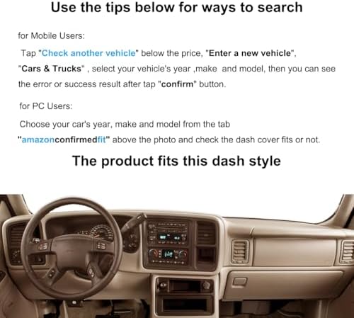 Dash Cover Mat for 2000-06 Chevy Suburban Tahoe Avalanche Y44 - Image 2