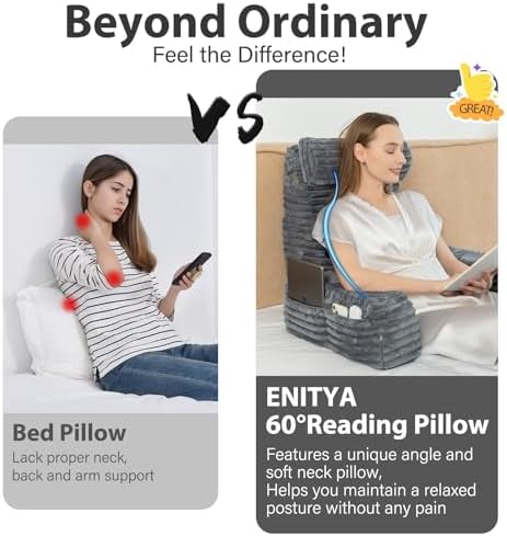 ENITYA 22" XL Back Pillow for Bed Sitting Up - Image 3