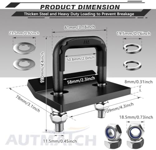 AUTMATCH Hitch Tightener Anti-Rattle Clamp - Image 4