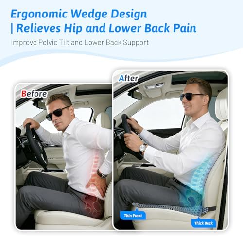 Wedge Car Seat Cushion for Driving for Better Visibility & Sciatica Relief - Image 5