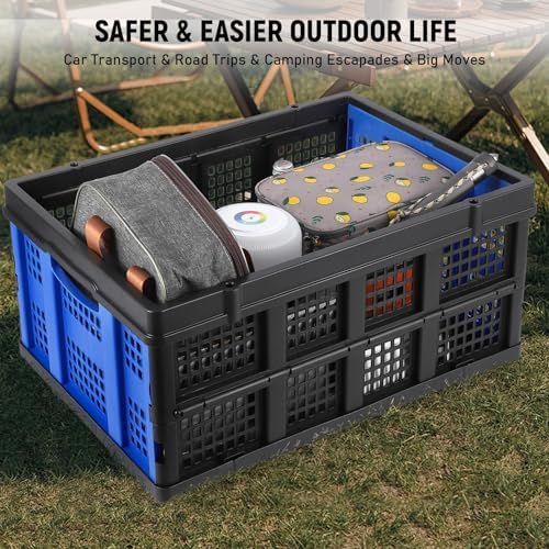 55L Collapsible Plastic Storage Crate, Stackable - Image 5