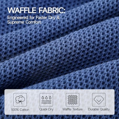 REDKISS 100% Cotton Waffle Weave Bath Towels 4 Pack - Image 6