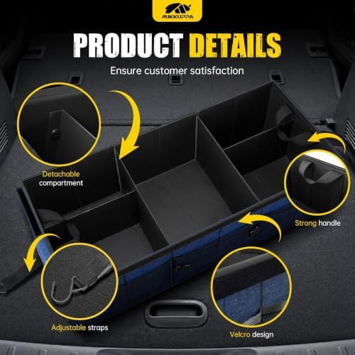 MIKKUPPA Trunk Organizer with Lid - 95L Collapsible Car Organizer - Image 3