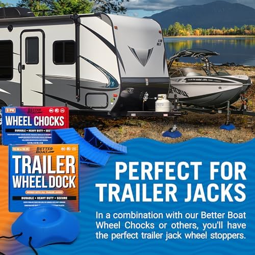 Trailer Wheel Chocks with Rope and Wheel Dock, - Image 4