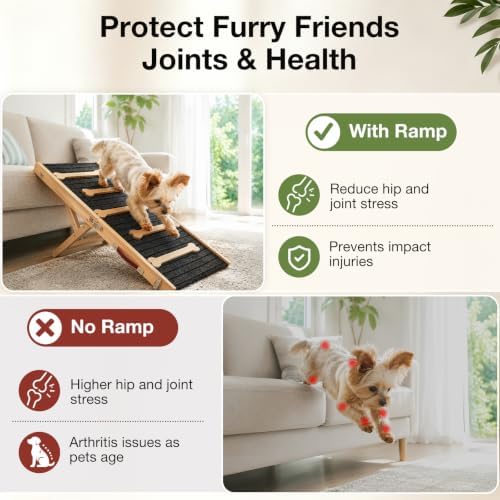 Foldable Dog Ramp for Bed & Couch, 5 Adjustable Heights Pet Ramp - Image 6