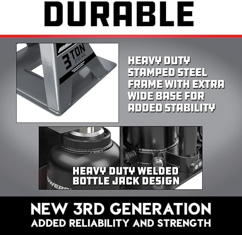 POWERBUILT 3 Ton All-in-One Hydraulic Bottle Jack and Jackstand in One - Image 4