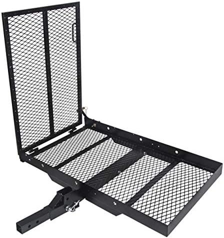 ECOTRIC 46.2 X 26.8 X 38.7 Inch Hitch Cargo Carrier W/Ramp Foldable 500 Lbs by ECOTRIC