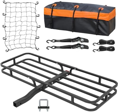 WEIZE 53" x 19" Hitch Mount Cargo Carrier Basket 500LB Capacity by WEIZE