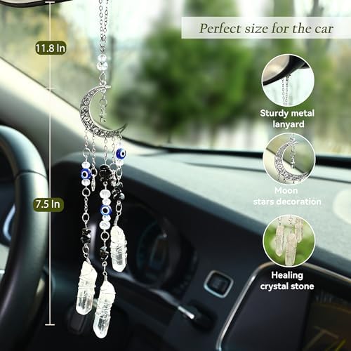 Car Rear View Mirror Accessories Car Hanging Ornament, Evil Eye Rearview Decor - Image 3