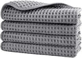 POLYTE 430 GSM Poly Blend Microfiber Waffle Wash Cloth Face Towel, 13x13 in by Polyte