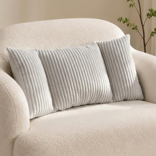 Corduroy Split Lumbar Support Pillow, 24×12×4 Inches Ergonomic 3 Section Back by Unknown