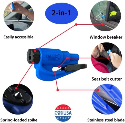 resqme The Original Emergency Keychain Car Escape Tool, 2-in-1 Seatbelt Cutter - Image 2