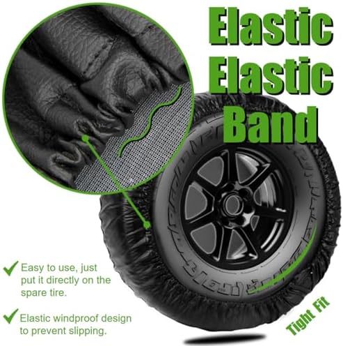 14 Inch Spare Tire Cover Waterproof Dustproof PU Leather Tough Tire Wheel Cover - Image 4