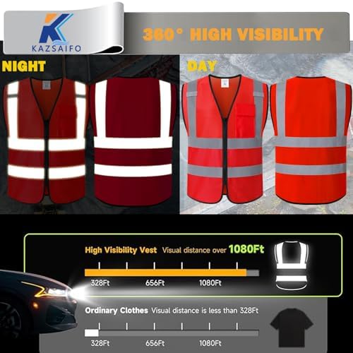 Hi Vis Reflective Safety Vest for Men Women - Image 4