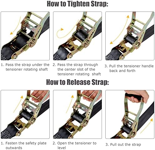 2 Pack 2 Inch Endless Ratchet Strap Heavy Duty 20ft Tie Down Straps Ratchet - Image 6