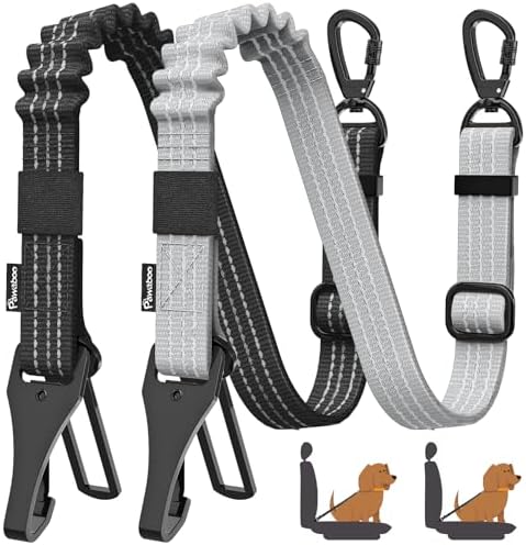 Pawaboo 2Pack Dog Seatbelt for Car, 3-in-1 Dog Car Seat Belt, Shockproof Dogs by Pawaboo