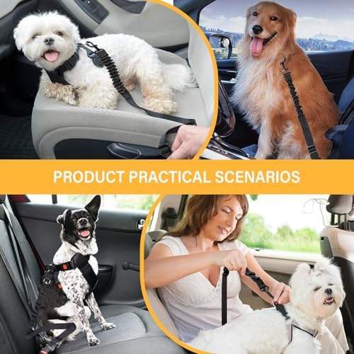 Dog Seat Belt Retractable Dog Car Harness 1 Pack Elastic Bungee Buffer - Image 7