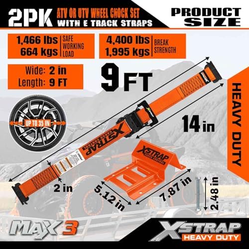 XSTRAP STANDARD Wheel Chock E-Track Tie Down Straps Kit - Image 3