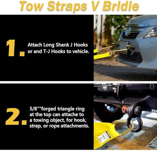 Tow Straps V Bridle, 5400LBS Recovery Bridle, Towing Strap - Image 5