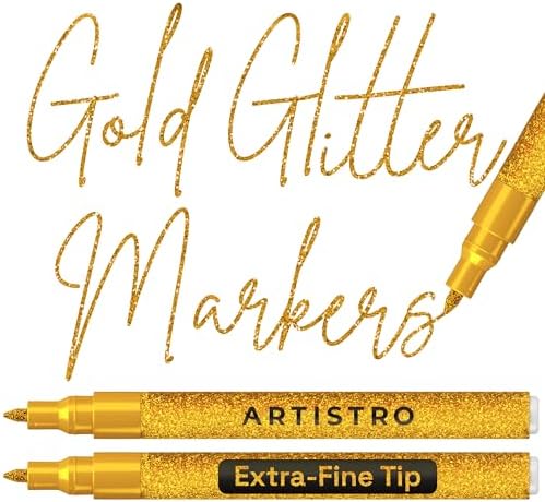 ARTISTRO Glitter Gold Acrylic Paint Markers by ARTISTRO