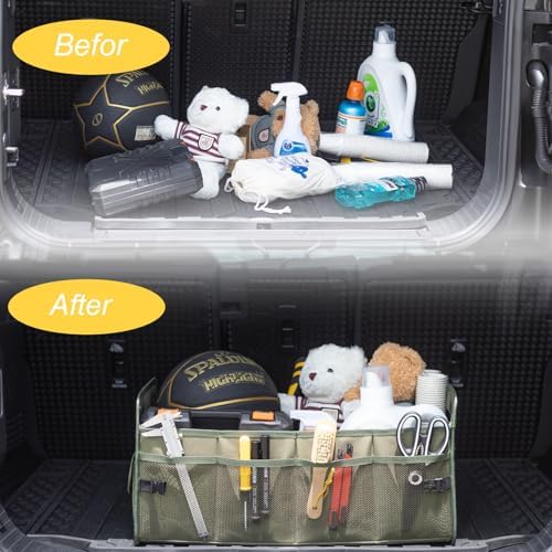 JiatuA Car Trunk Organizer, Collapsible Car Organizers and Storage Green - Image 6