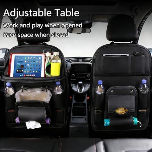 Universal Premium Leather Foldable Car Backseat Organizer - Image 2