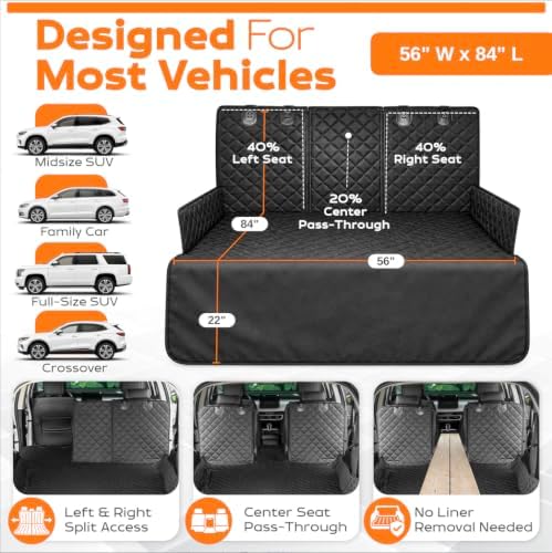 SUV Cargo Liner for Dogs & Pets | Waterproof Trunk Mat for SUV | 60/40 Split - Image 2
