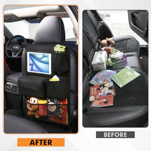 JEYODA Hook and Loop Backseat Car Organizer, Back Seat Storage Bag Kick Mats - Image 5
