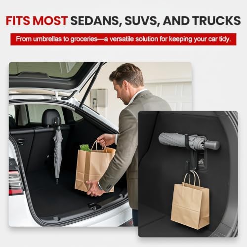 2 PCS Car Umbrella Hook, Silent & Stable Rain Gear Hook Universal Towel Holder - Image 5