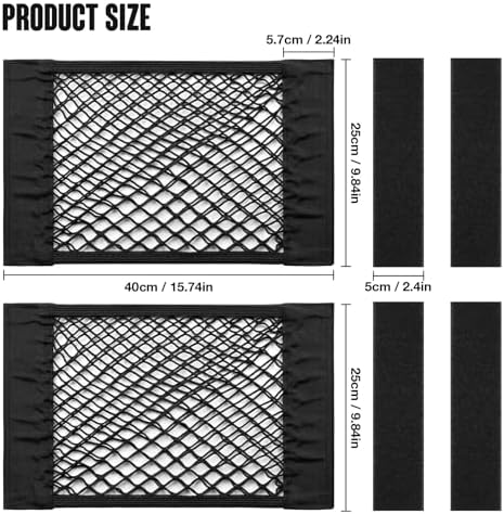 TOBWOLF Car Cargo Net, Elastic Mesh Storage Organizer, 9.8'' X 15.7'' - Image 2