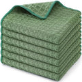 Homaxy Microfiber Waffle Weave Kitchen Dish Cloths, 6 Pack, Grass Green by Homaxy