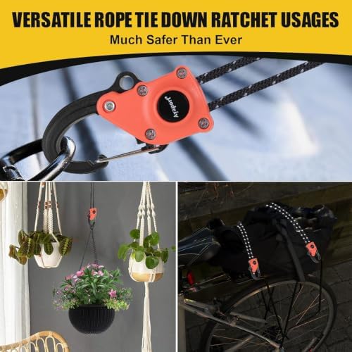 Ayaport 1/8" Adjustable Rope Tie Down Ratchet 2Pack, 12FT Ratchet Rope - Image 7