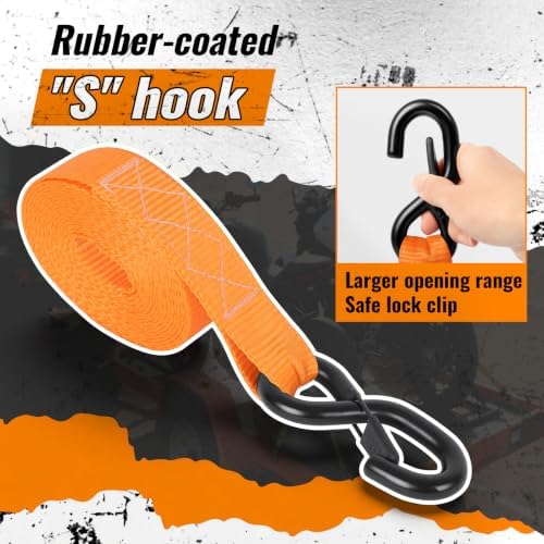 Retractable Ratchet Straps 4 Pack, 5208LBS Break Strength - Image 4