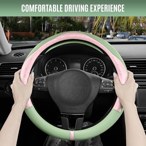 PIC AUTO Steering Wheel Cover, Universal Fit 14.5"–15.5", Soft PU Grain Leather - Image 5
