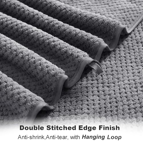 8-Piece Gray Bath Towel Set, 2 Extra Large Bath Towel Sheets, 2 Hand Towels and - Image 4
