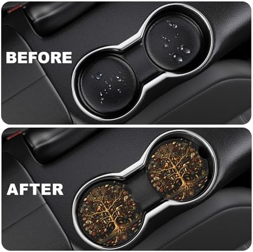 2 Pack Car Cup Holder Coaster, 2.63 inch Anti Slip Insert Absorbent Ceramic Car - Image 5